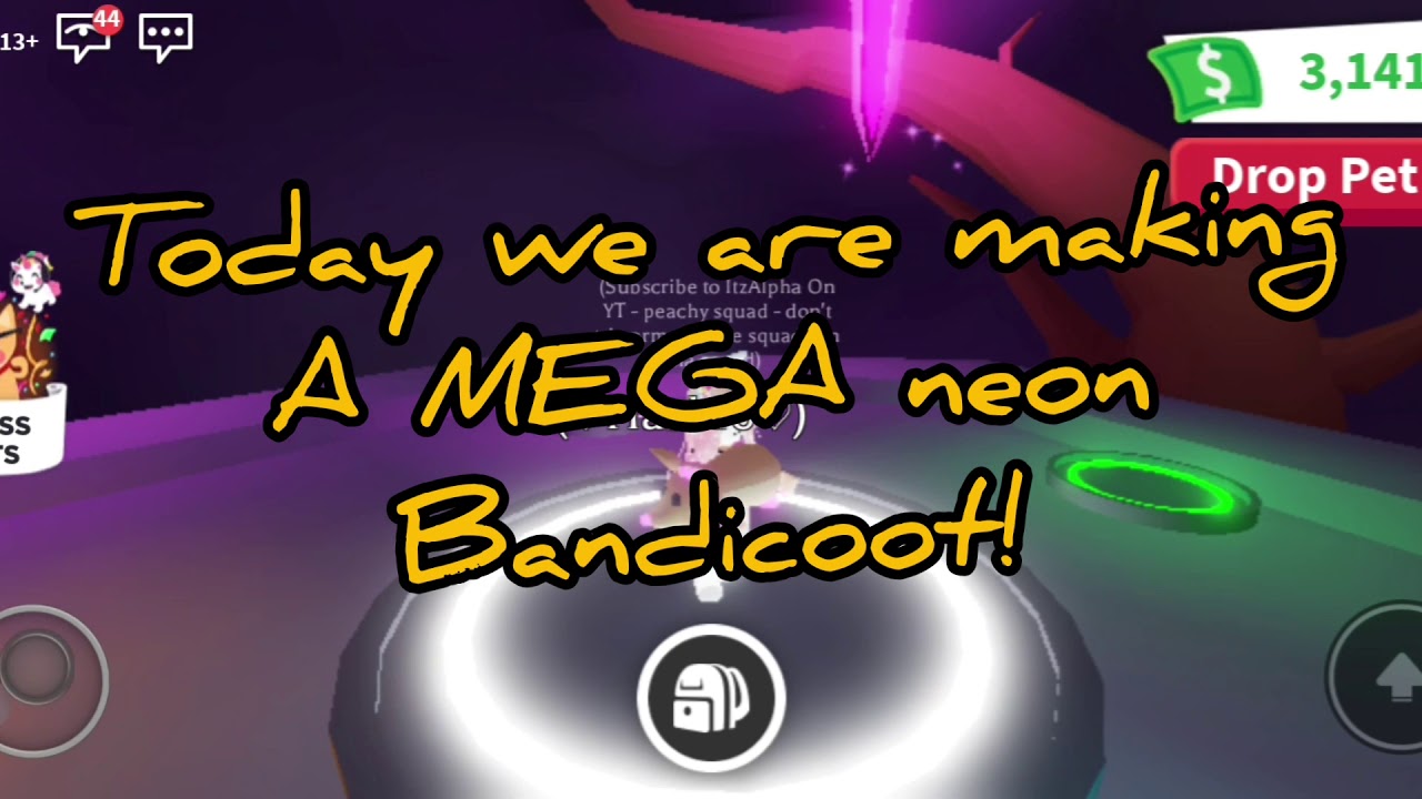 A mega neon Bandicoot! Adopt me