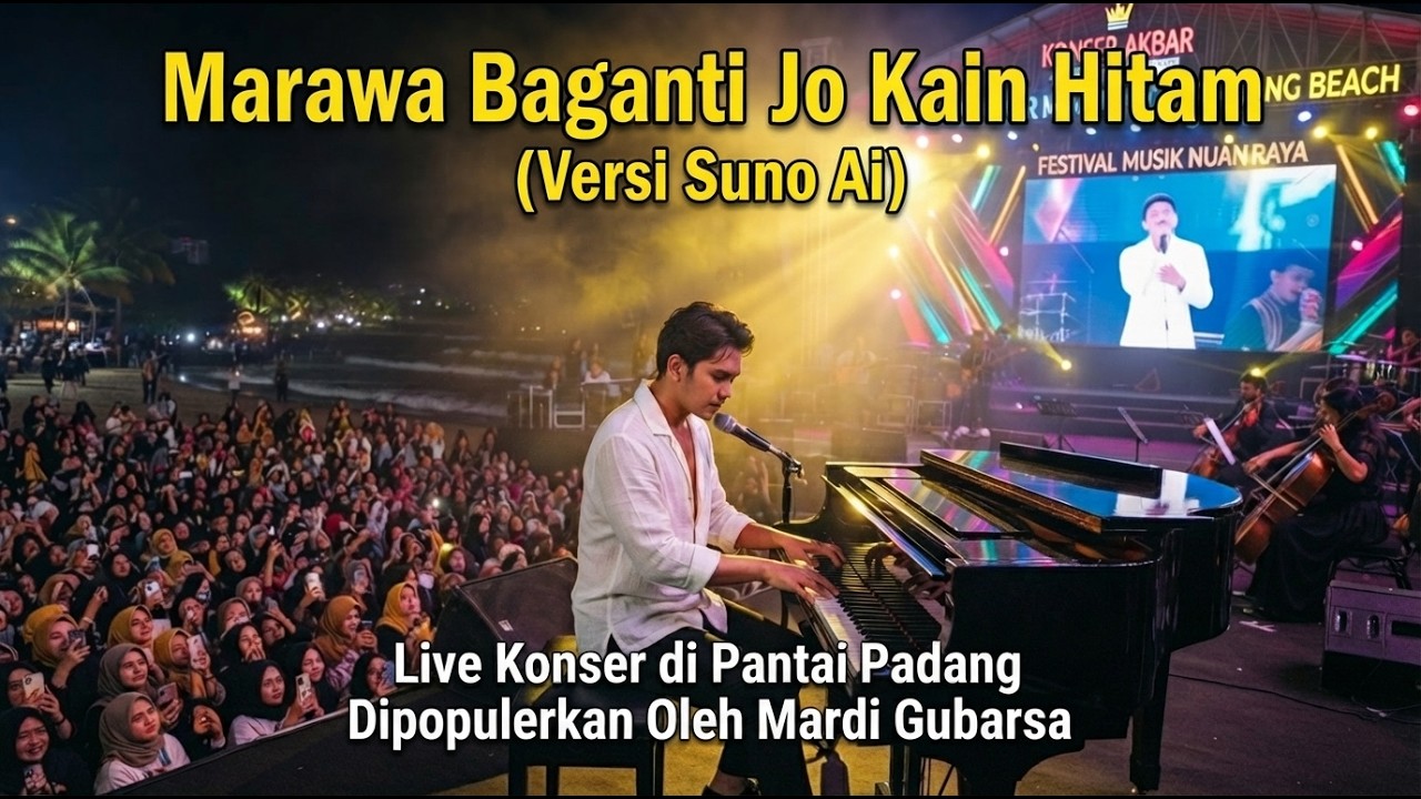 Marawa Baganti Jo Kain Hitam (Versi Suno AI) | Live Konser Di Pantai Padang | Lagu Minang Viral 2026