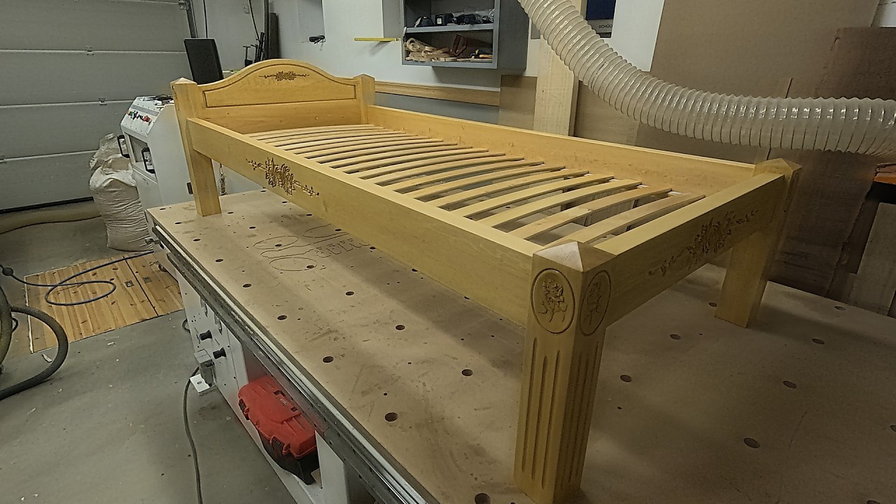 Simple wooden bed frame