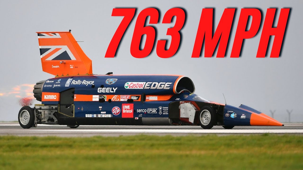 10 самых быстрых автомобилей с рекордной скоростью на суше — Land Speed ​​Record Cars || Fast Lab