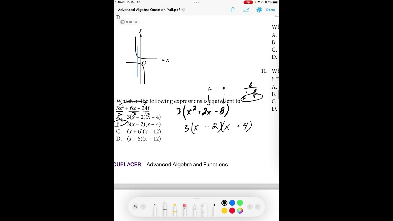 Accuplacer Review: Advanced Algebra Introduction