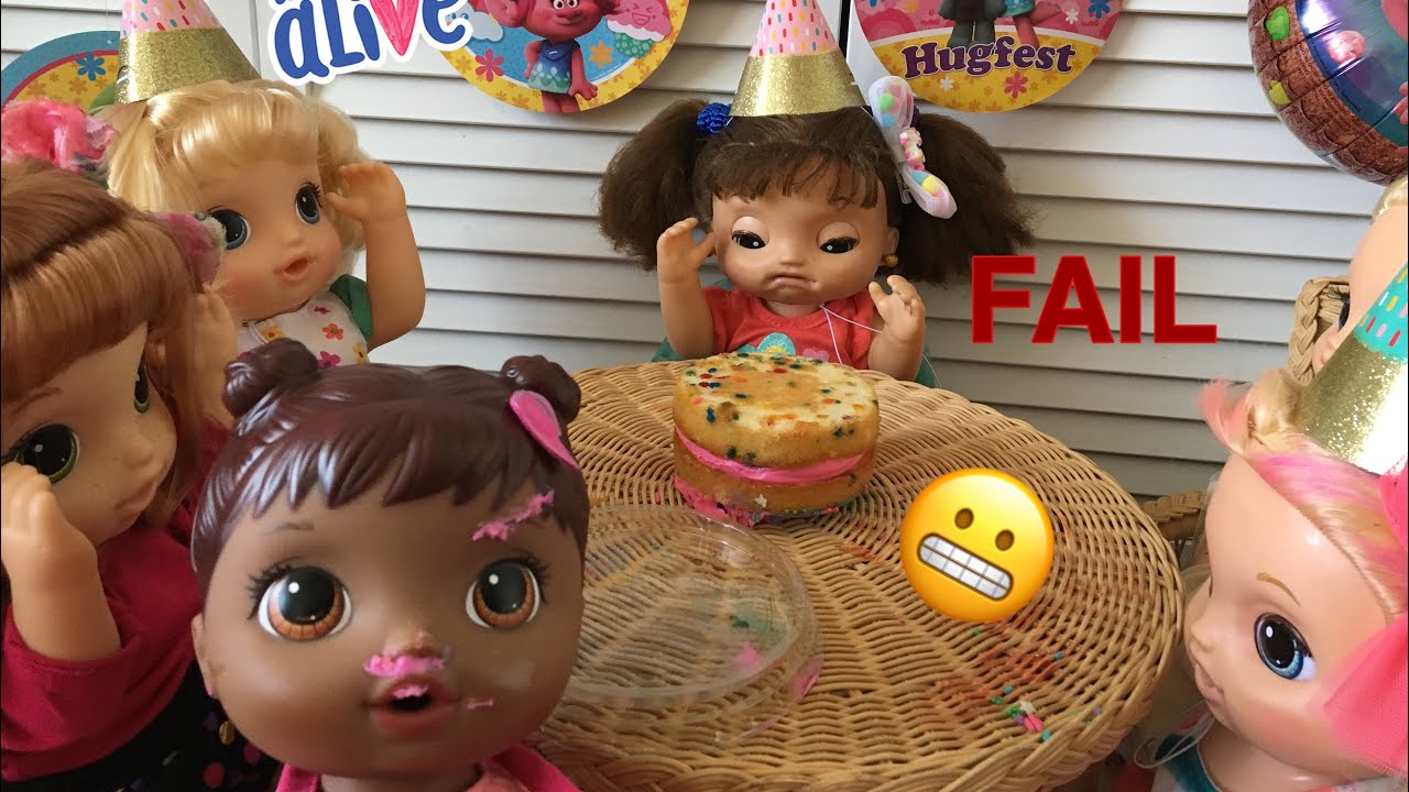 BABY ALIVE Mary's birthday party! FAIL!?