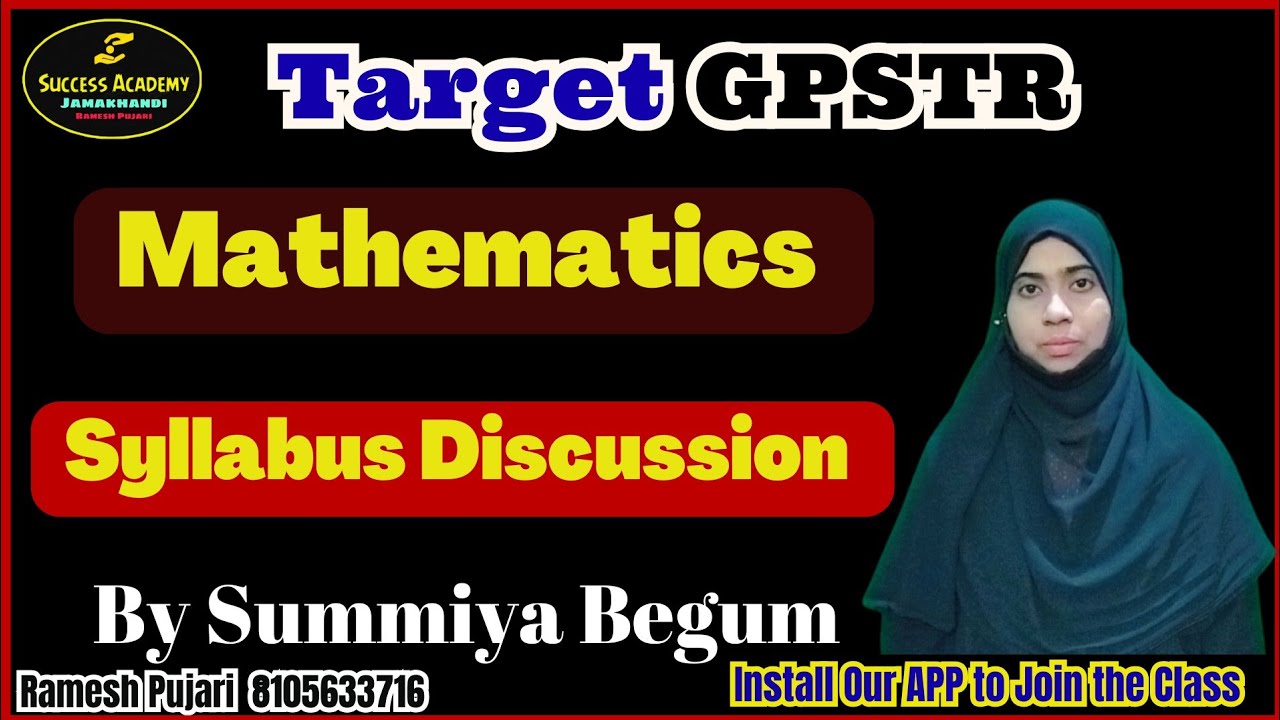 GPSTR Mathematics Syllabus.. By Summiya Begum