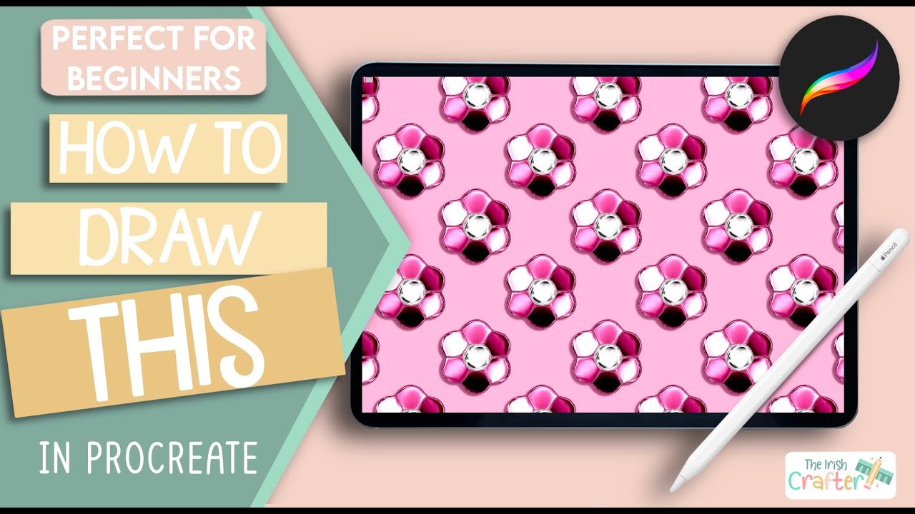 🌸 How to Draw a Stunning Metallic Flower Pattern in Procreate | Beginner-Friendly Tutorial 🌸