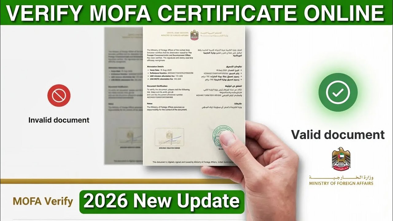 How to Verify a UAE MOFA Attested Certificate Online in 2026 (Avoid Fake Documents)