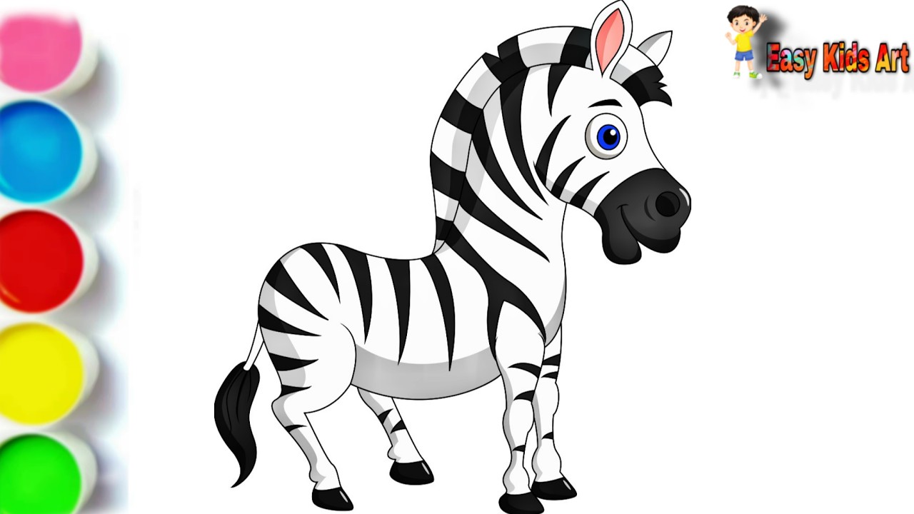 🦓 Как нарисовать милую зебру шаг за шагом | Простой рисунок для детей