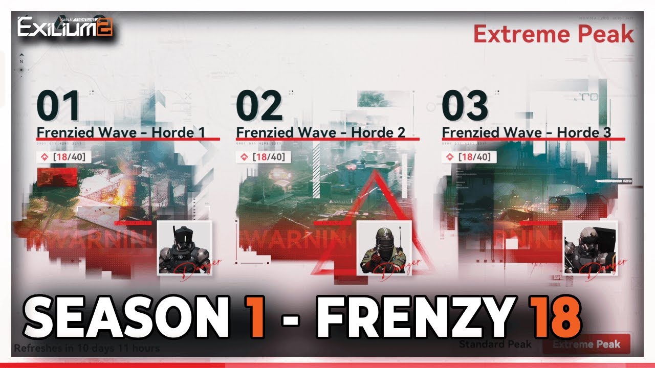 EXTREME PEAK - SEASON 1 | FRENZY 18 CLEAR | PEAK VALUE ASSESSMENT | F2P TEAM [ GFL2: EXILIUM ]