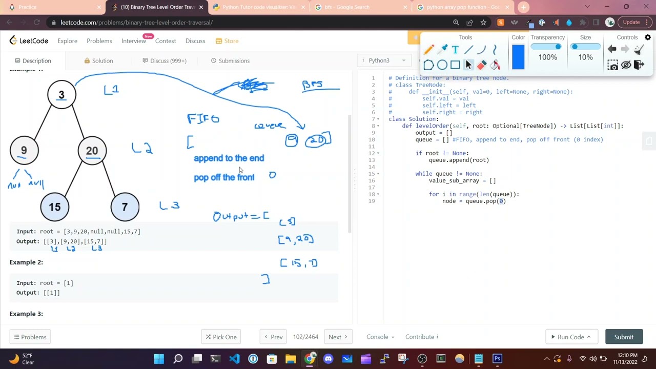 LeetCode 102. Binary Tree Level Order Traversal