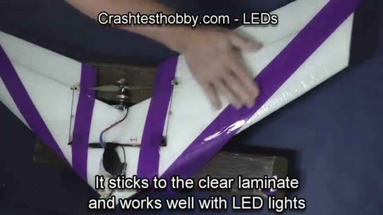 LED light installation on a flying wing