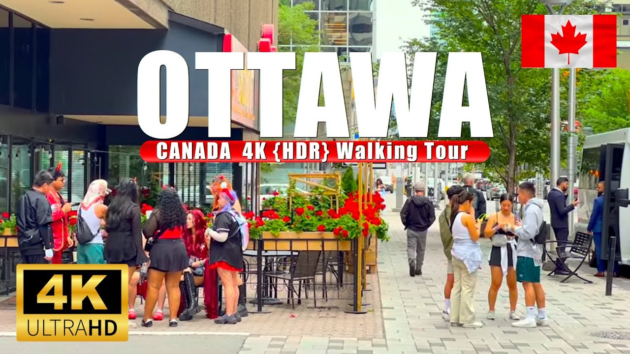 Ottawa Canada 🇨🇦 4K UHD (HDR) 60 fps Saturday Walking Tour Centretown