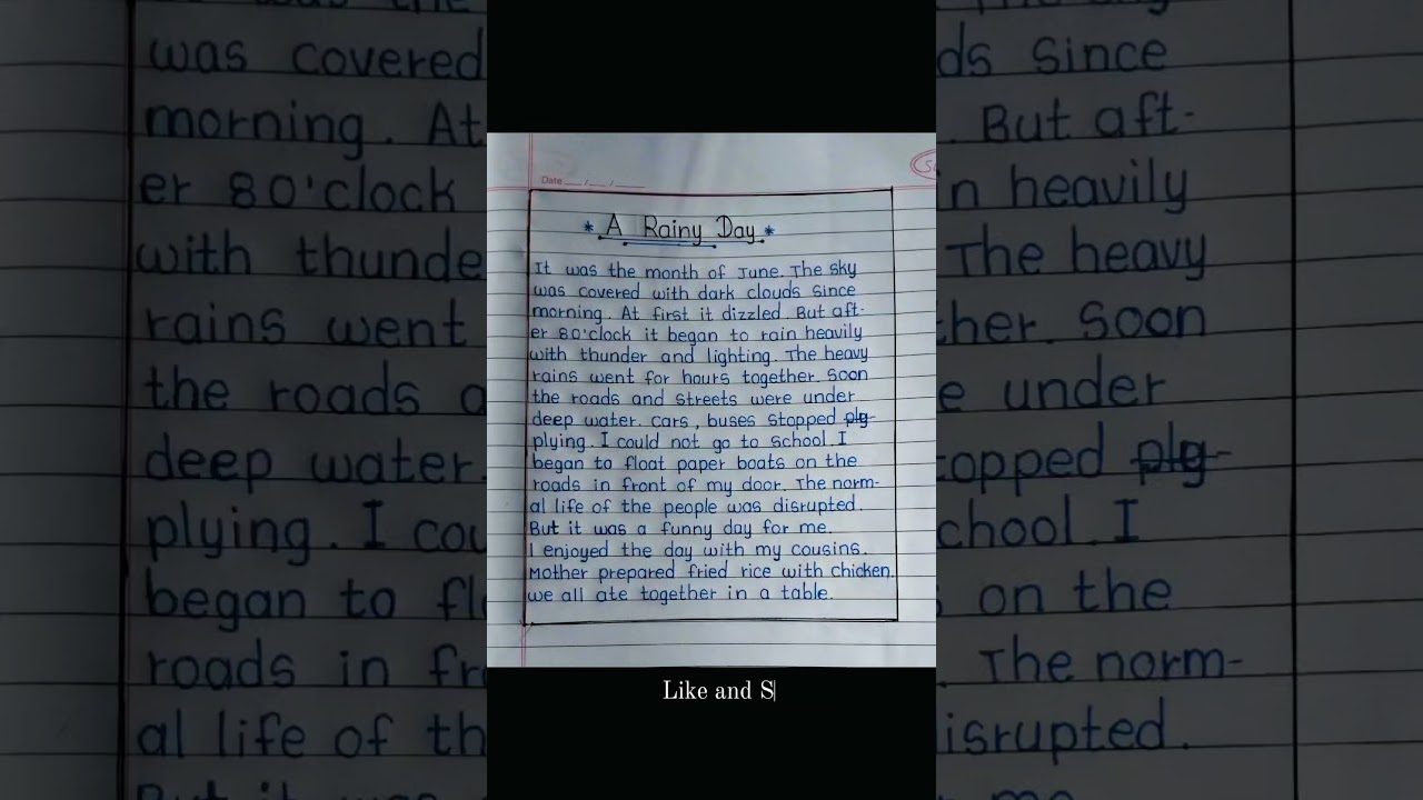 essay on a rainy day || a rainy day essay || a rainy day paragraph #englishessay #englishwriting #yt