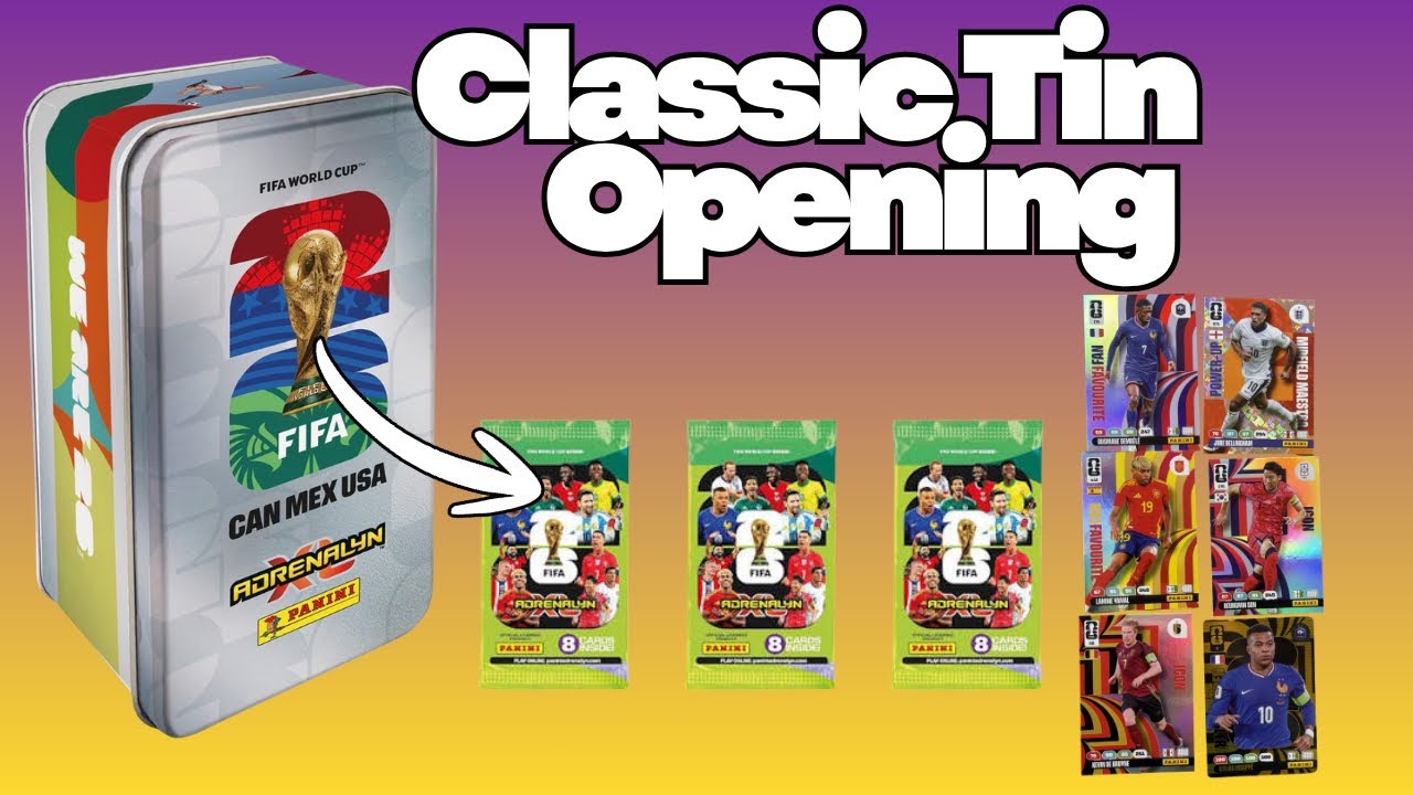 НОВИНКА! Набор коллекционных карточек Panini Adrenalyn XL World Cup 2026 в классической жестяной ...