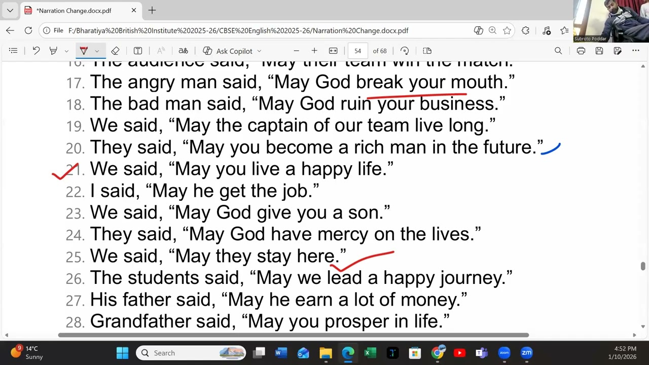 BBI Narration Change Day 8 Part II