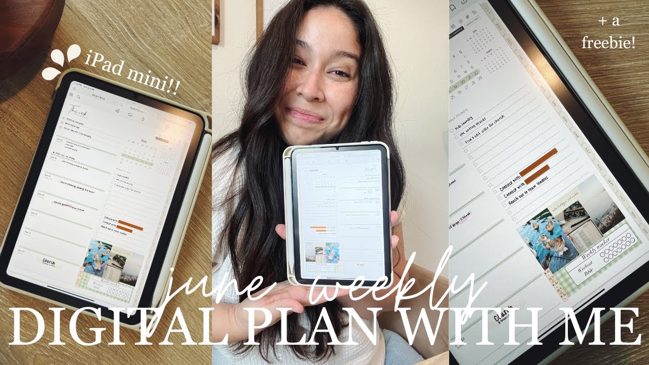 JUNE WEEKLY DIGITAL PLAN WITH ME + A FREEBIE!