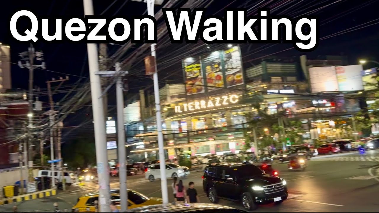 【フィリピン🇵🇭ケソンを歩くだけ動画】昔のフィリピンを感じる街。まんまるケソン店で晩飯。
