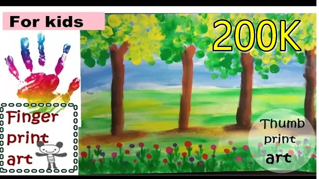 finger print art for kids/ easy thumb painting / for kids