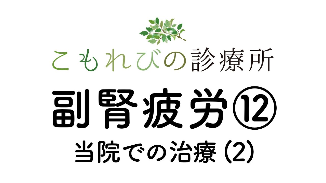 【こもれびの診療所】副腎疲労⑫ 当院での治療⑵