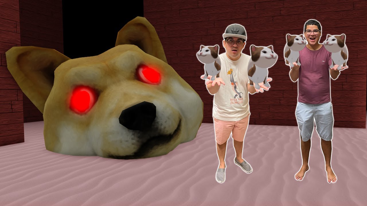 TENTE SALVAR OS GATINHOS DA CABEÇA DE CACHORRO GIGANTE!! - Roblox Doge Head Escape