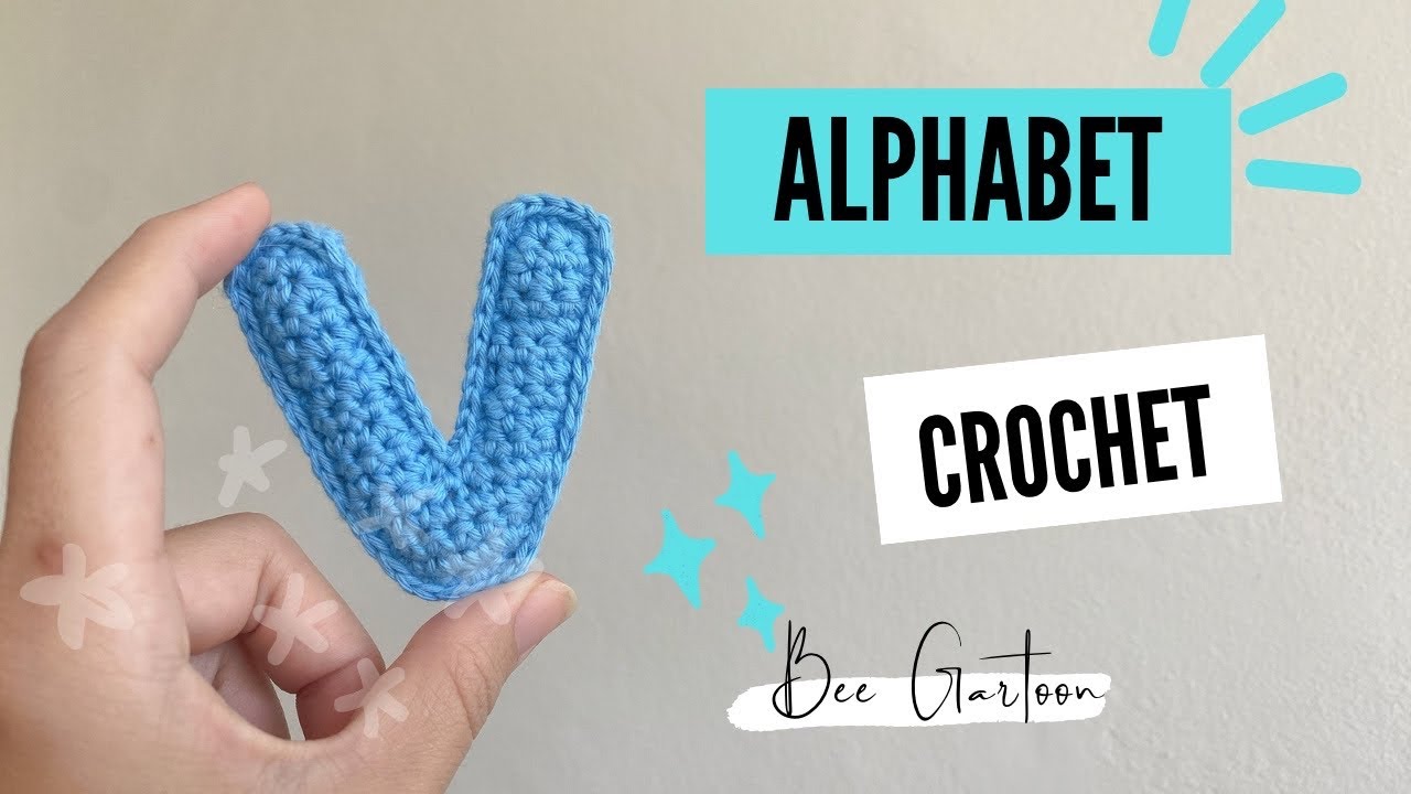 How to Alphabet-V Crochet pattern, step by step : สอนถักตัวอักษร V