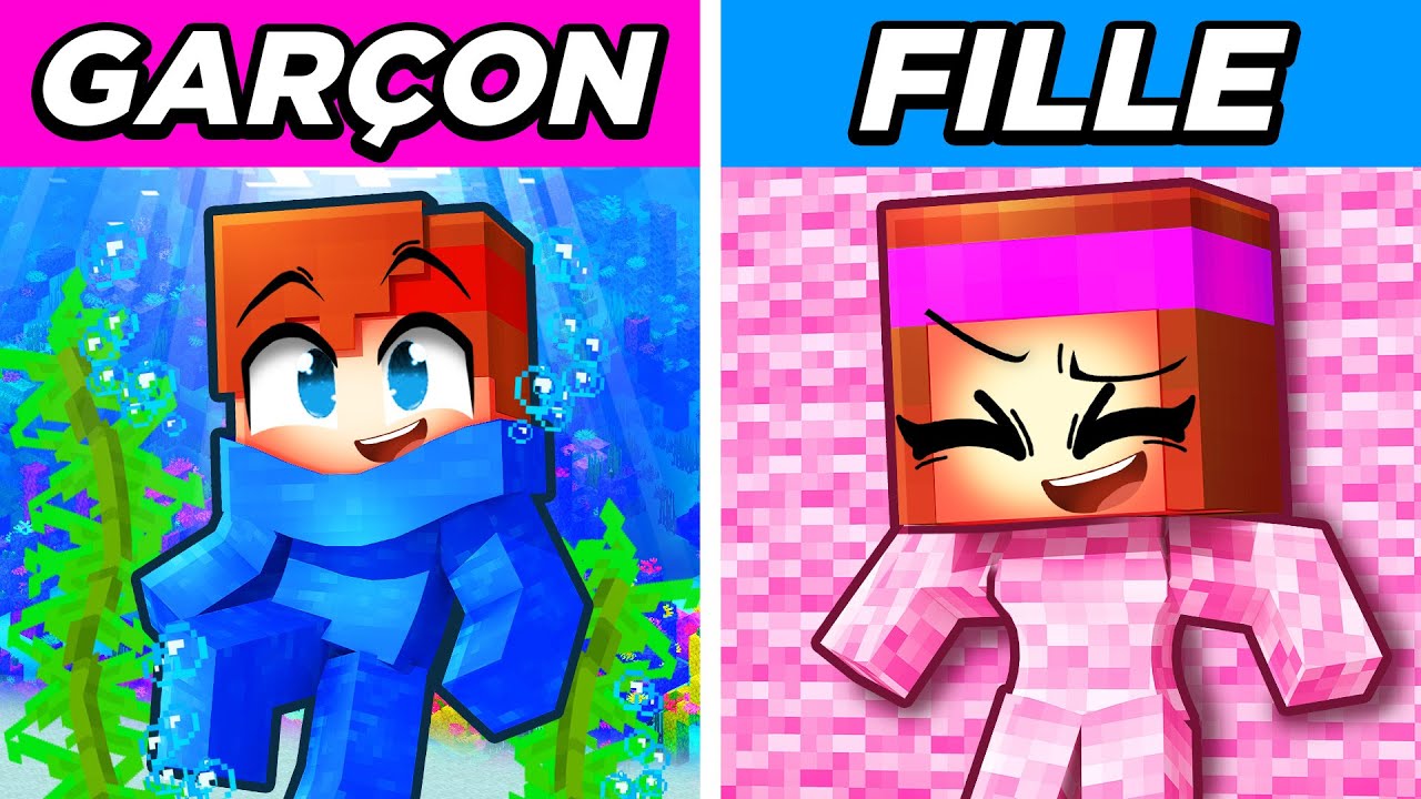 Cache Cache colorée de Filles contre Garçons sur Minecraft !