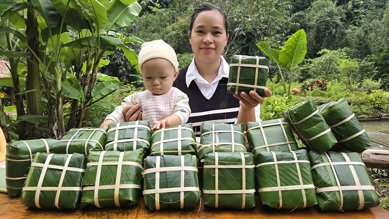 Making Traditional Vietnamese Square Sticky Rice Cake | L&yacute; Thị Ca Farm Life Cooking