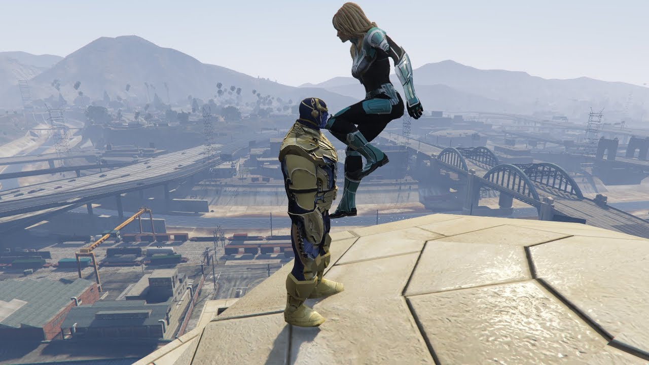 GTA 5 - Ragdolls And Crazy Falls N57 - Captain Marvel - (Avengers)