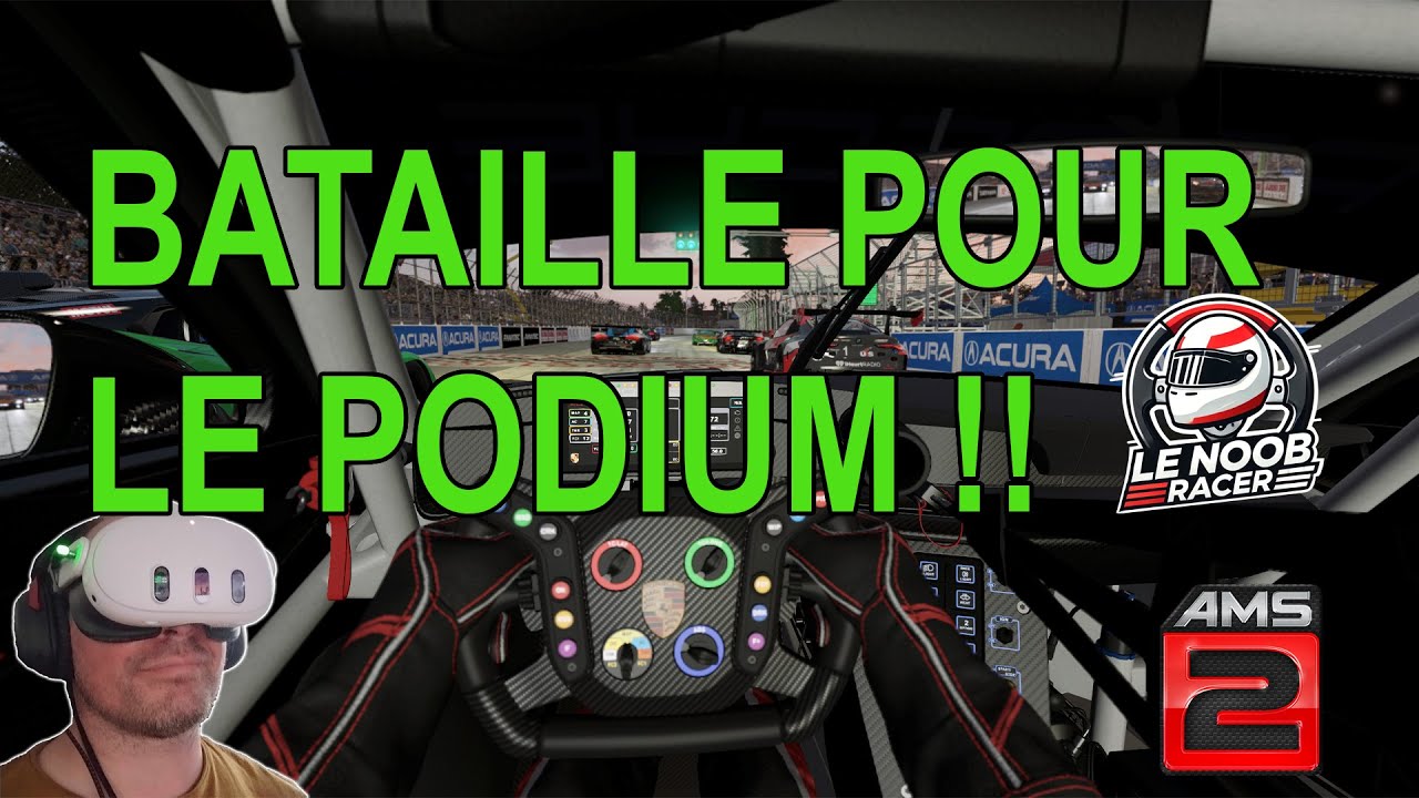 Une course MAGIQUE à Long Beach en Porsche 992 GT3 – Crépuscule, VR & Podium ! #ams2 #vr #simracing
