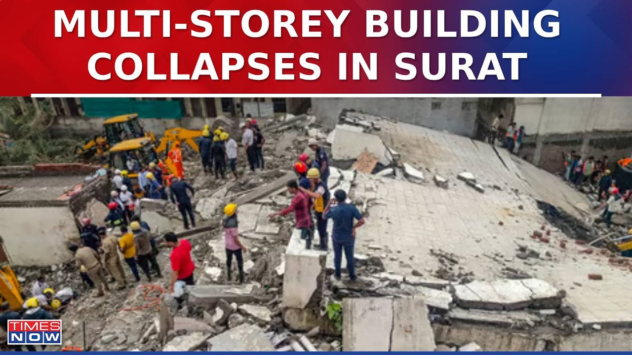 5 Storey Building Collapses In Gujarat's Surat; Seven People Killed, Rescue Operation Underway