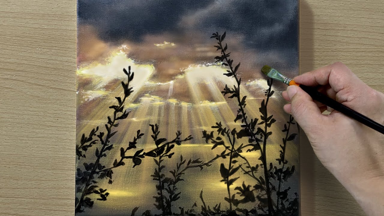 Cloudy Landscape / Acrylic Painting Tutorial / STEP by STEP #177 / 빛과 구름 아크릴화