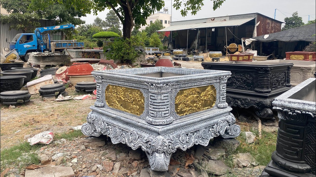 Chậu vuông nguyên khối 1m2 giá rẻ ở Bình Dương 0967114991 #chauvuong #chaucaycanh #chauximang 