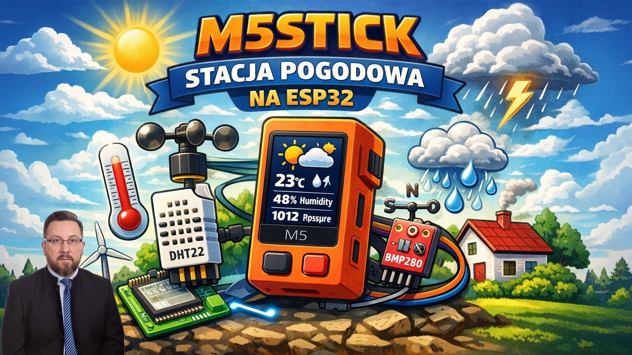 M5STICK PLUS - w ESPHOME, mikro stacja pogodowa na ESP32