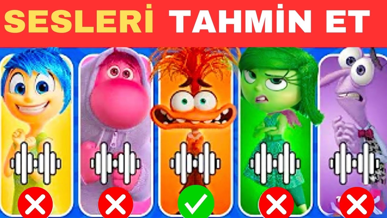 🔊 Bu Ses Kime Ait!🤔 Ters Yüz 2 Filmi 🔥Neşe, Üzüntü, Öfke, Korku, Tiksinti, Kaygı, Gıpta, Utanç