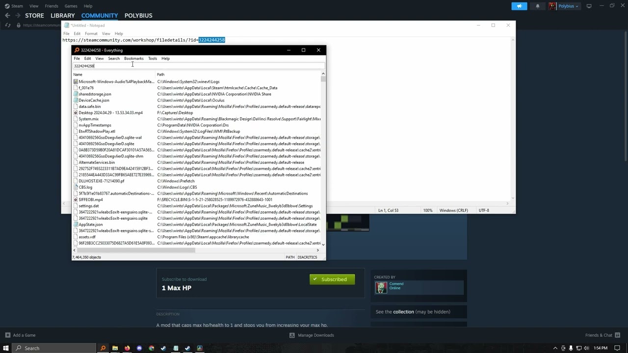 How to find the folder for a Steam Workshop mod.
