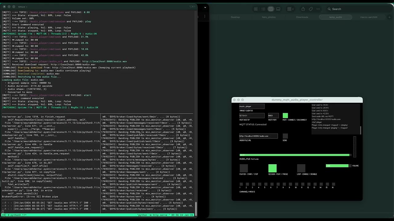 py mqtt audio player demo (raw usage - how to)