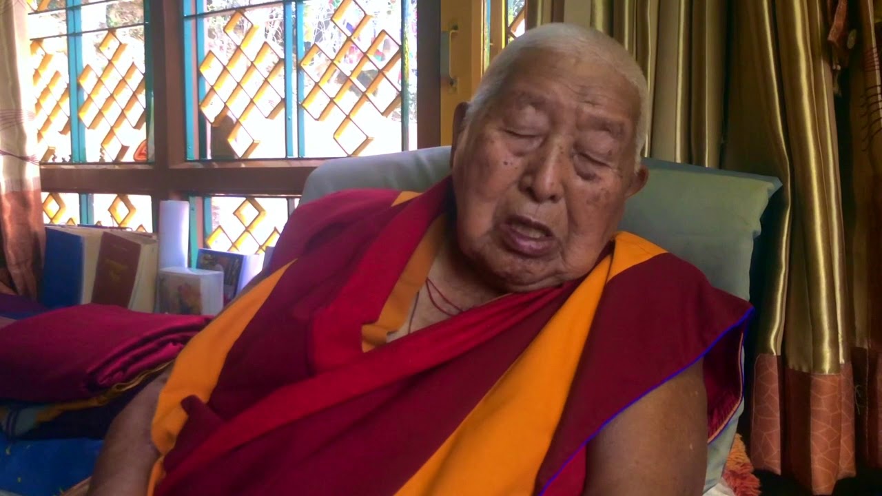 H.E. Yongdzin Rinpoche reciting mantra