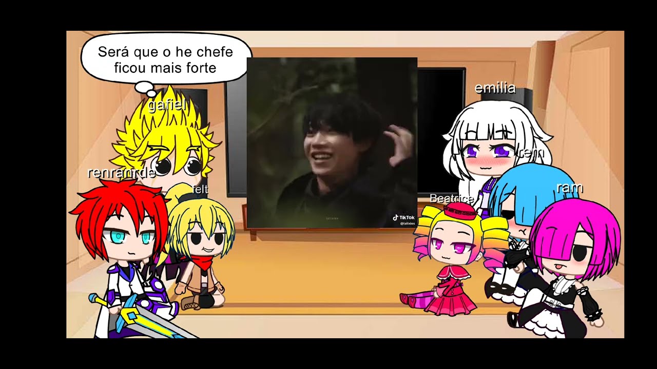 ré zero reagindo a o tik Tok do bujin sword subaru as bujin sword (parte 1)