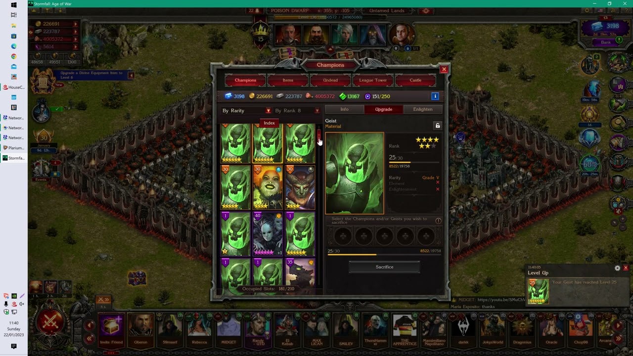Stormfall: How to generate emeralds using Geists, Level 1 Champions and resources.