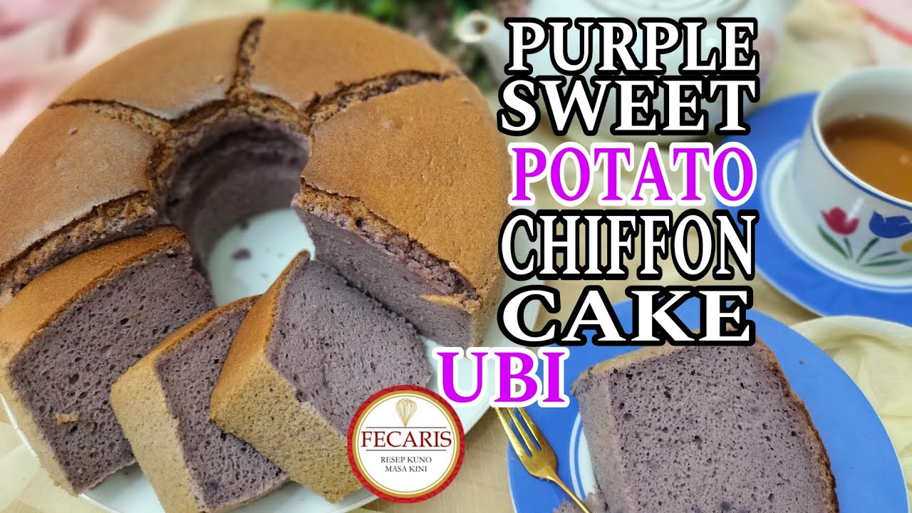SWEET PURPLE  POTATO CHIFFON CAKE/CHIFFON CAKE UBI UNGU PALING ENAK ‼️
