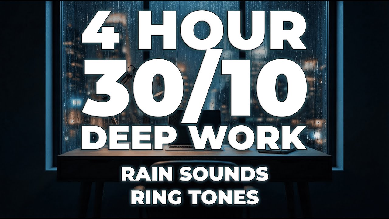 4 Hour 30 Min Pomodoro 30/10 for Deep Focus | Study & Work | Rain Sounds
