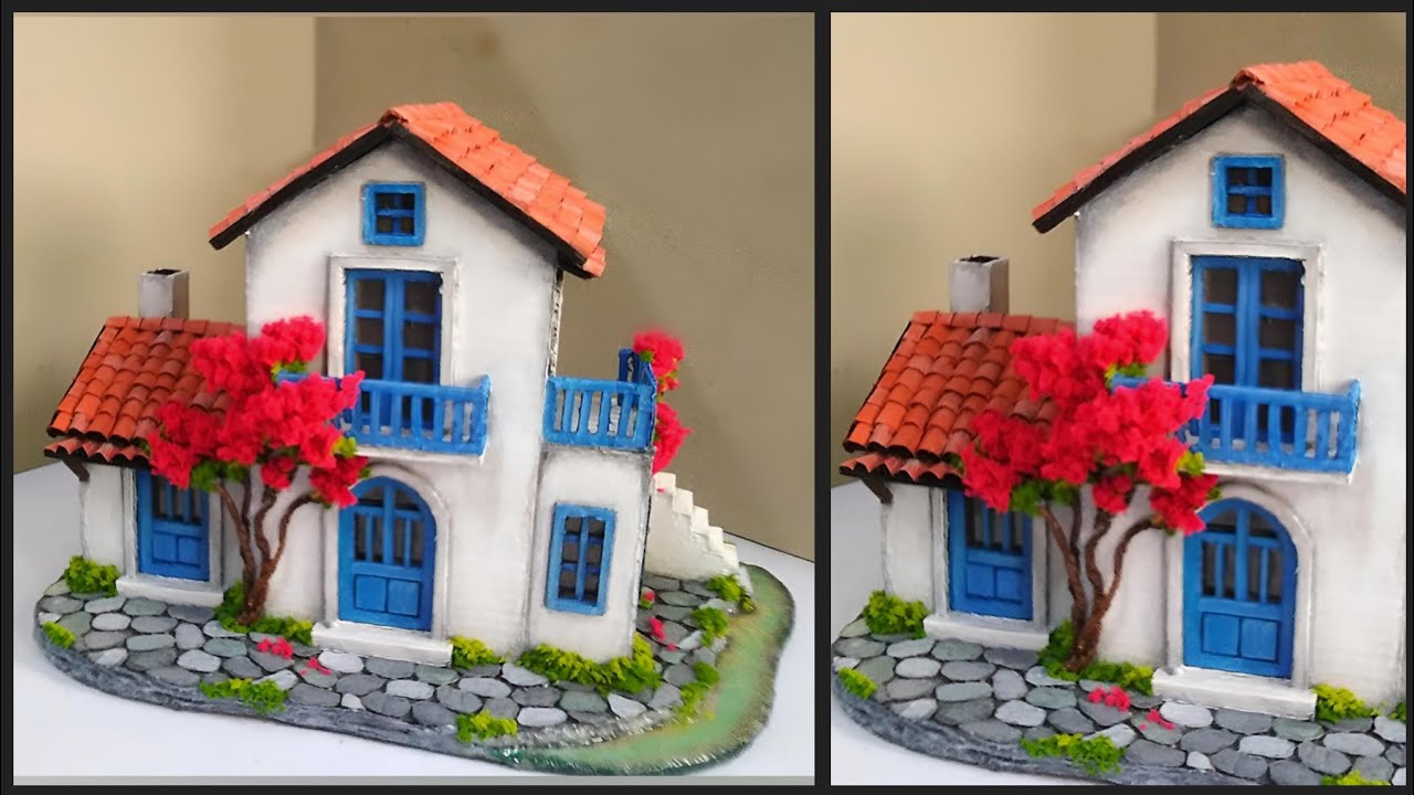 Making DIY Seaside House Using Cardboard/ DIY  Beautiful Cardboard House by the Sea