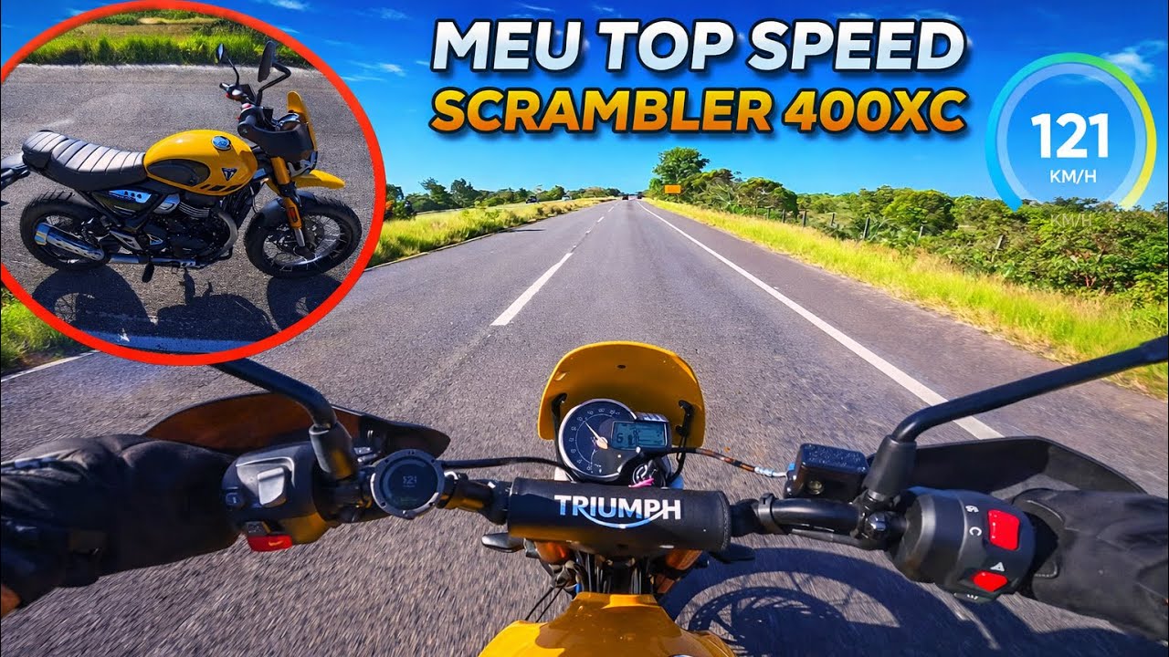 MEU TOP SPEED NOVA TRIUMPH SCRAMBLER 400 XC 2026 - O PESO EXTRA FEZ DIFERENÇA? CONFIRAM