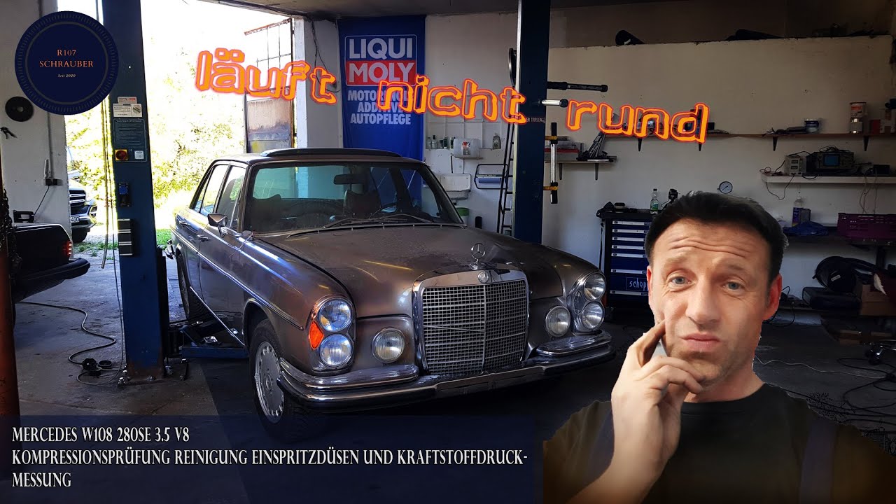 Mercedes 280SE 3.5 - D Jetronic Kompressionsprüfung-Kraftstoffdruck prüfen- Einspritzdüsen reinigen