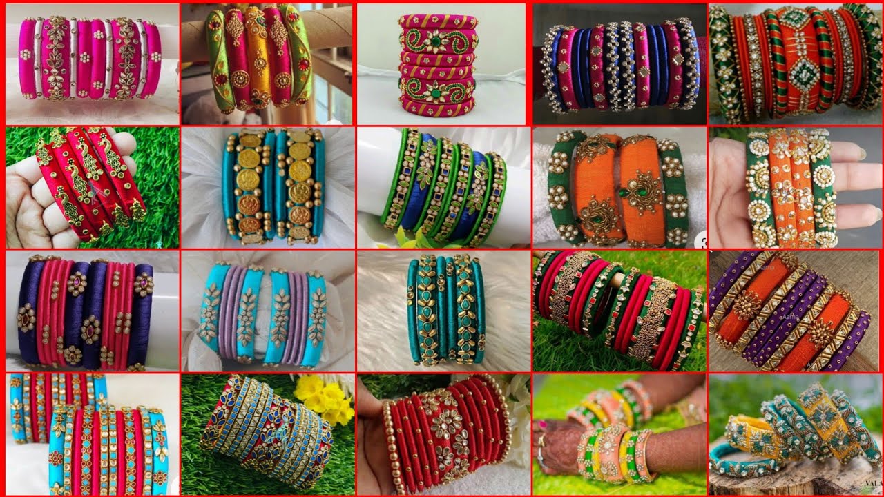 silk thread bangles designs/thread bangles designs 2024/silk thread bangles collection/thread bangle