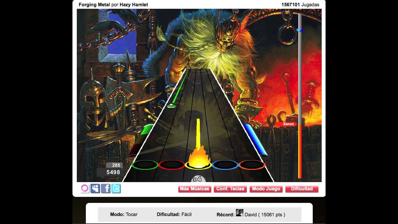 Guitarflash; Tocar; F&aacute;cil; Nivel 2; FC; Hazy Hamlet - Froging Metal