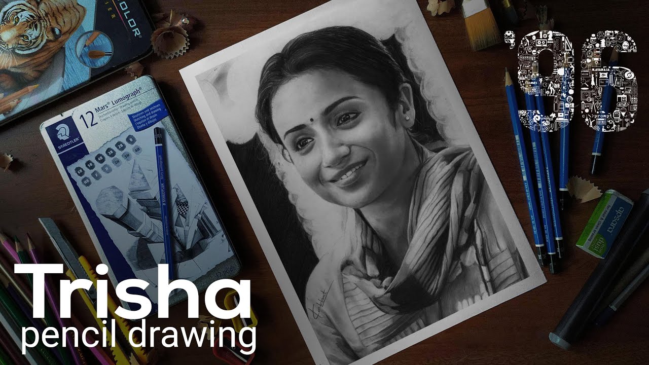 Trisha |  96 movie- Jaanu | Realistic pencil drawing |