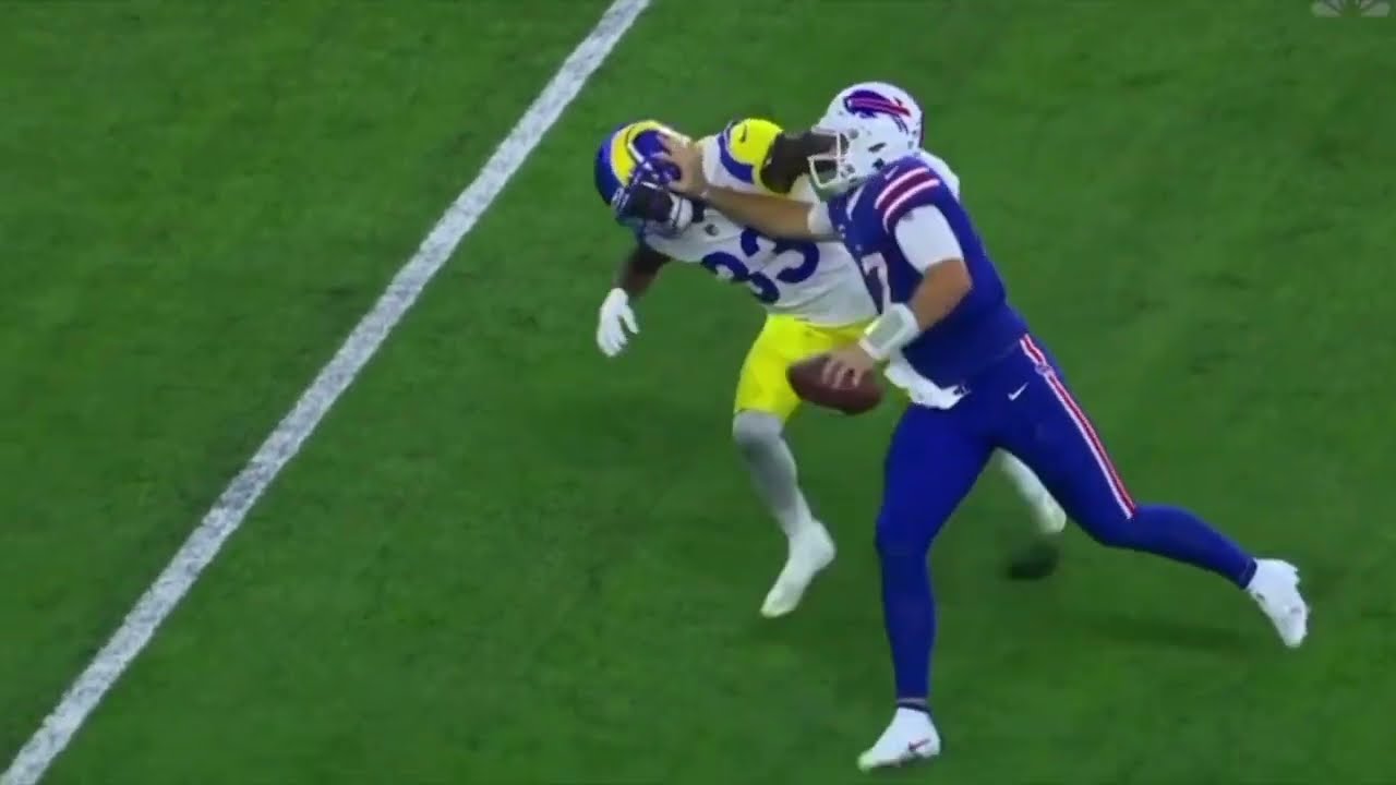 Josh Allen with a sick stiff arm
