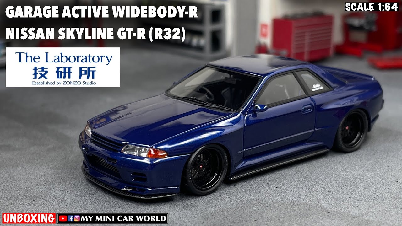 『MY MINI CAR WORLD』UNBOXING THE LABORATORY 1/64 GARAGE ACTIVE WIDEBODY-R NISSAN SKYLINE GT-R (R32)
