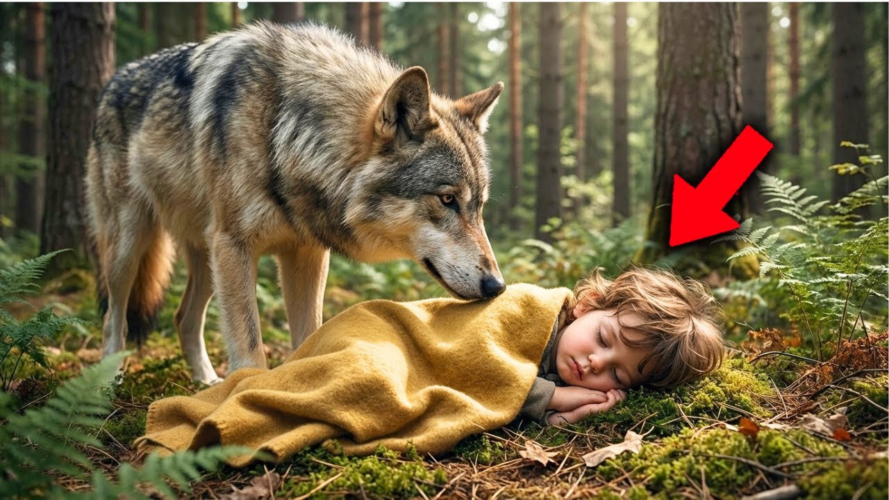 Un Lupo Trova Un Bambino Morente Nei Suoi Ultimi Momenti Nella Foresta, E Ci&ograve; Che Fa Commuove Tutti