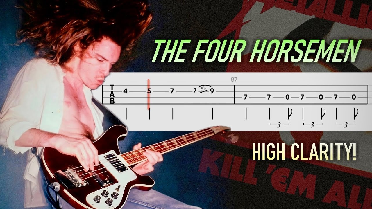 Metallica The Four Horsemen BASS ISOLATED + TABS