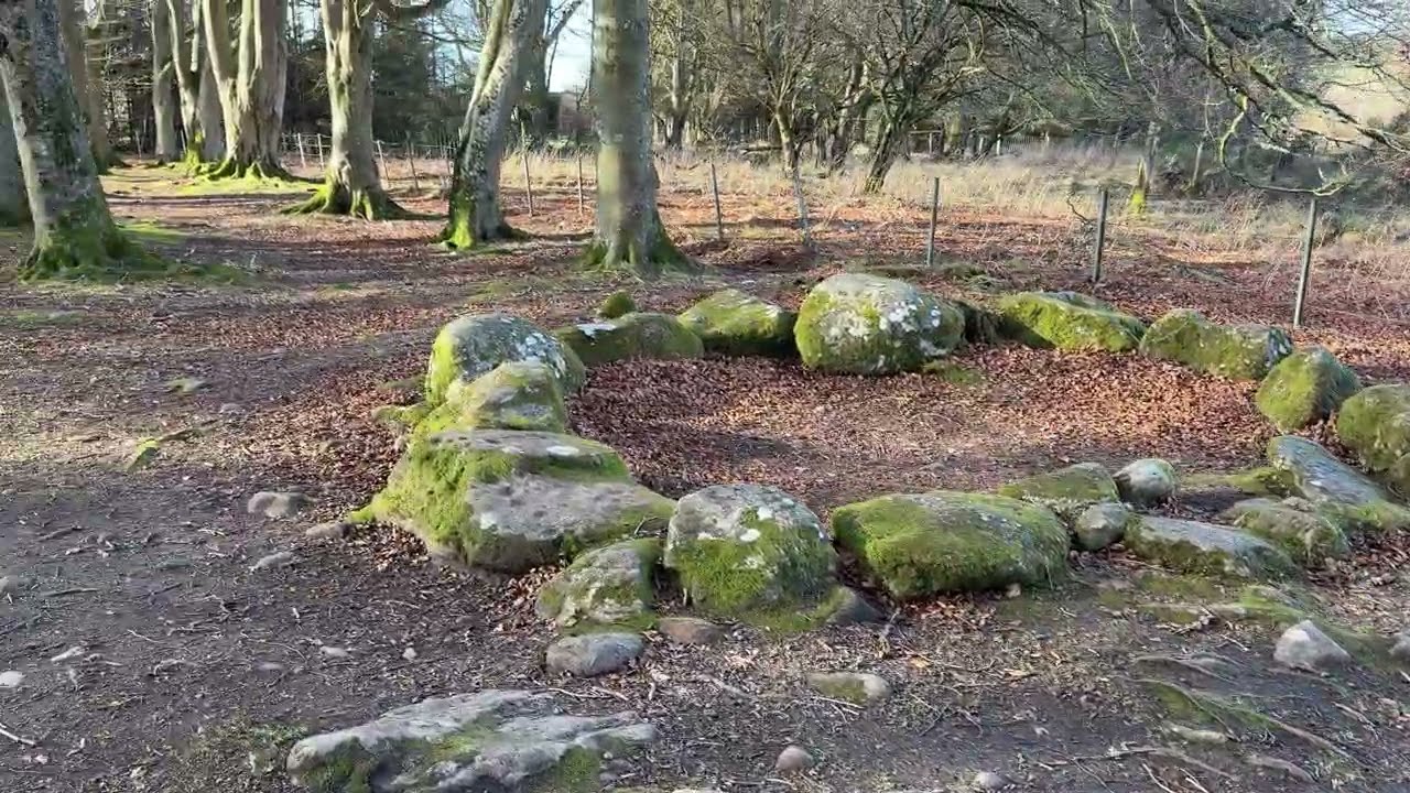 Clava Cairns walk through in Scotland 